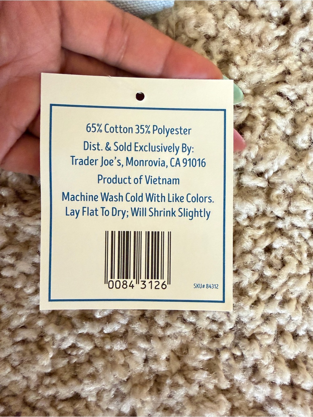 NWT Trader Joe's Mini Pastel Stripe Canvas Tote Bag Limited Edition - Picture 3 of 4